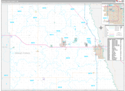 Grand Forks County, ND Wall Map Premium Style 2023